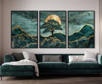 Картина ArtShop The Green Tree and The Golden Moon Triptych 40x60cm (SET576-M-L)
