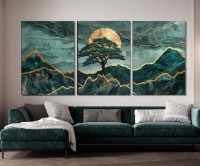 Картина ArtShop The Green Tree and The Golden Moon Triptych 30x45cm (SET576)