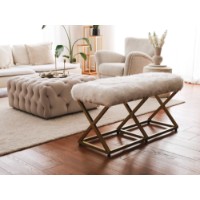 Bancheta Hanah Home Capraz Pelush Gold White
