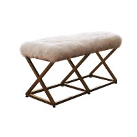 Bancheta Hanah Home Capraz Pelush Gold White imaginea #5 — magazin online Desire.md