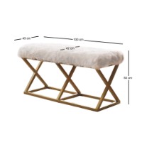 Bancheta Hanah Home Capraz Pelush Gold White imaginea #6 — magazin online Desire.md