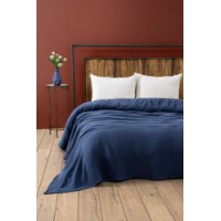 Cuvertura L'Essentiel Muslin Navy Blue 170x250cm