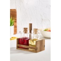 Set sticle pentru ulei si otet Hermia Akasya Wooden