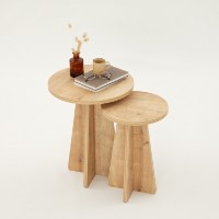 Набор журнальных столиков Hanah Home Mushroom Sapphire Oak фото №3 — интернет-магазин Desire.md