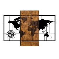Panou decorativ Wallity World Map With Compass imaginea #2 — magazin online Desire.md
