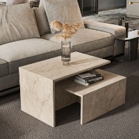 Set de măsuțe de cafea Hanah Home Twins Travertine