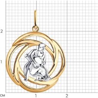 Pandantiv SOLOVOV JEWELRY 93-130-01295-1 1,7g imaginea #2 — magazin online Desire.md