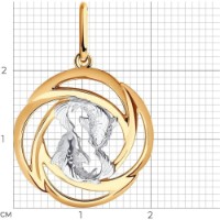 Pandantiv SOLOVOV JEWELRY 93-130-01296-1 1,98g imaginea #2 — magazin online Desire.md