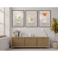 Pictură ArtShop Cocktails Triptych 30x45cm (SET400-L)