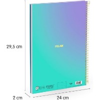 Caiet Milan A4/90p Sunset Turquoise (57142E90SNGR) imaginea #2 — magazin online Desire.md