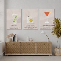 Pictură ArtShop Cocktails Triptych 60x90cm (SET400-XL-L)
