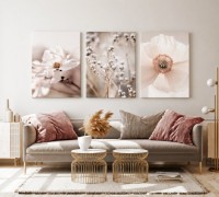 Pictură ArtShop Delicate Flower Arrangement Triptych 60x90cm (SET319-XL-L)