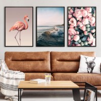 Картина ArtShop Flamingos, Sea and Flowers Triptych 30x45cm (SET246-L)