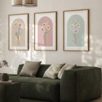 Картина ArtShop Flowers Painted in Watercolor Triptych 40x60cm (SET514-M-PL)