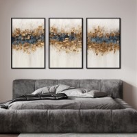 Pictură ArtShop Gold and Blue Abstraction Triptych 40x60cm (SET494-M-L)