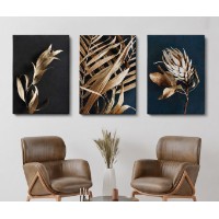 Pictură ArtShop Golden Leaves Triptych 40x60cm (SET332-XL)