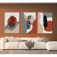 Pictură ArtShop Leaves in Boho Style Triptych 60x90cm (SET378-XL-L)