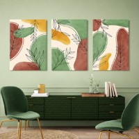 Pictură ArtShop Leaves on Multicolored Background Triptych 40x60cm (SET362-XL)