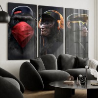 Pictură ArtShop Stylish Monkeys Triptych 40x60cm (SET581-XL)