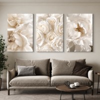 Pictură ArtShop White Flowers Triptych 40x60cm (SET450-XL)