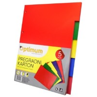 Separatori de foi din carton Optimum A4/50pcs 5 Colours (20753) imaginea #2 — magazin online Desire.md