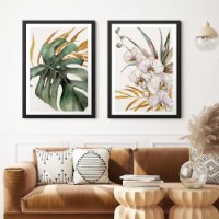 Картина ArtShop Leaves and White Orchids Diptych 30x45cm (SET285-L)