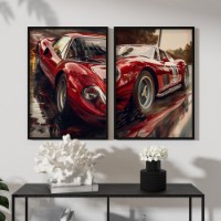 Pictură ArtShop Retro Red Car Diptych 30x45cm (SET588-L)