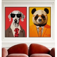Pictură ArtShop Stylish Animals Diptych 40x60cm (SET546-M-L)