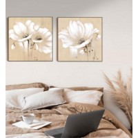 Pictură ArtShop White Flowers Diptych 60x60cm (SET221-M-PL)