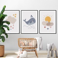 Pictură ArtShop Fish, Sun & Cloud 30x45cm (SET423-L)