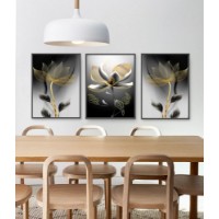 Pictură ArtShop Gold & Black Flower 40x60cm (SET183-M-L)