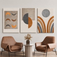 Pictură ArtShop Minimalist Geometry in Shades of Beige 60x90cm (SET458-XL-L)