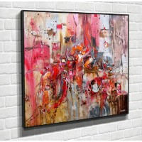 Pictură ArtShop Retro Red Abstraction 80x80cm (PA4-M-L)