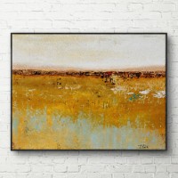 Pictură ArtShop Wood Texture Blue And Yellow 75x50cm (PA22-M-L)