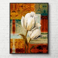 Pictură ArtShop White Tulip On Abstract Brown Background 40x60cm (PA23-L-L)