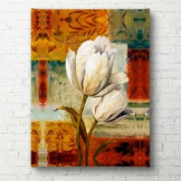 Pictură ArtShop White Tulip On Abstract Brown Background 40x60cm (PA23-L-PL)