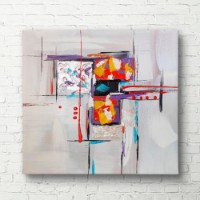 Pictură ArtShop Yellow Accent on Gray Square 80x80cm (PA12-M-PL)