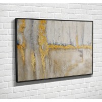 Pictură ArtShop Delicate Antique Texture Gray & Gold 45x30cm (PA31-XL-L)