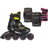 Роликовые коньки Playlife Joker Yellow Glow Combo, s.31-34