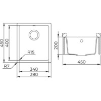 Chiuvetă de bucătărie Aquasanita Helika Forma SQF101 Silica imaginea #2 — magazin online Desire.md