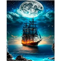 Tablou pe numere PRC Enigmatic Ship 30x40cm (PB6504)