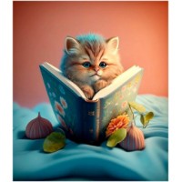 Tablou pe numere PRC The Scholarly Cat 30x40cm (PB5118)