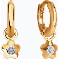 Cercei din aur roz cu diamante Casa Bosco 1021499 1,72g imaginea #2 — magazin online Desire.md
