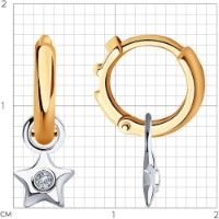 Cercei din aur combinat cu diamante Casa Bosco 1021521 1,57g imaginea #4 — magazin online Desire.md
