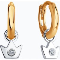 Cercei din aur combinat cu diamante Casa Bosco 1021567 1,9g imaginea #3 — magazin online Desire.md