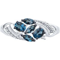 Inel din aur alb cu topaz London si zirconiu Casa Bosco 714241-3 1,6g s.17 imaginea #2 — magazin online Desire.md