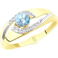 Inel din aur galben cu topaz si zirconiu Casa Bosco 715564-2 1,62g s.17