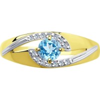 Inel din aur galben cu topaz si zirconiu Casa Bosco 715564-2 1,62g s.17 imaginea #3 — magazin online Desire.md