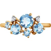 Inel din aur roz cu topaz si zirconiu Casa Bosco 716063 2,12g s.18,5 imaginea #3 — magazin online Desire.md