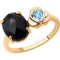 Inel din aur roz cu agat si topaz Casa Bosco 716253 2,6g s.16,5
